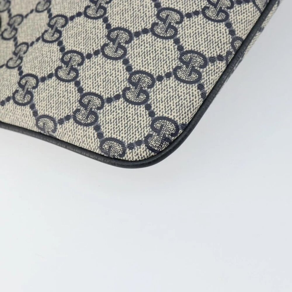 GUCCI GG Supreme Sherry Line Shoulder Bag PVC Navy Gold - Picture 11 of 16